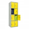 Шкаф металлический для личных вещей серый с желтым