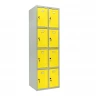 Шкаф металлический для личных вещей серый с желтым