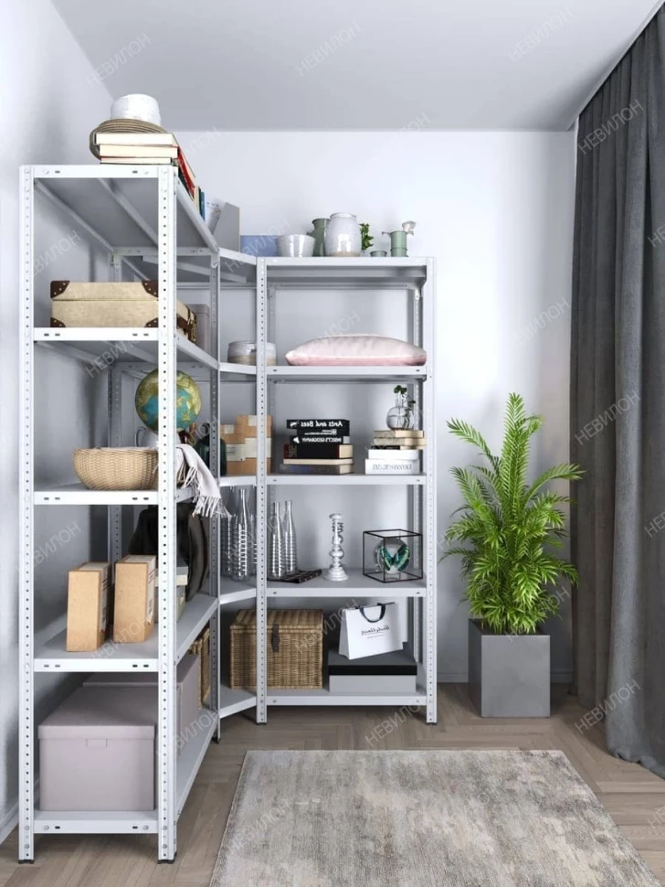 Стеллаж угловой МС 1800х1200х1200/300 мм 5 ярусов Стеллаж угловой МС 1800х1200х1200/300 мм 5 ярусов