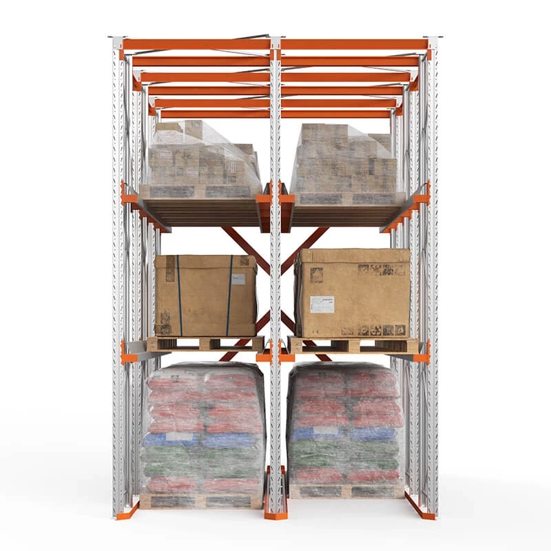 Стеллаж набивной паллетный 4500х3060х5000 мм 2 линии, 2 яруса