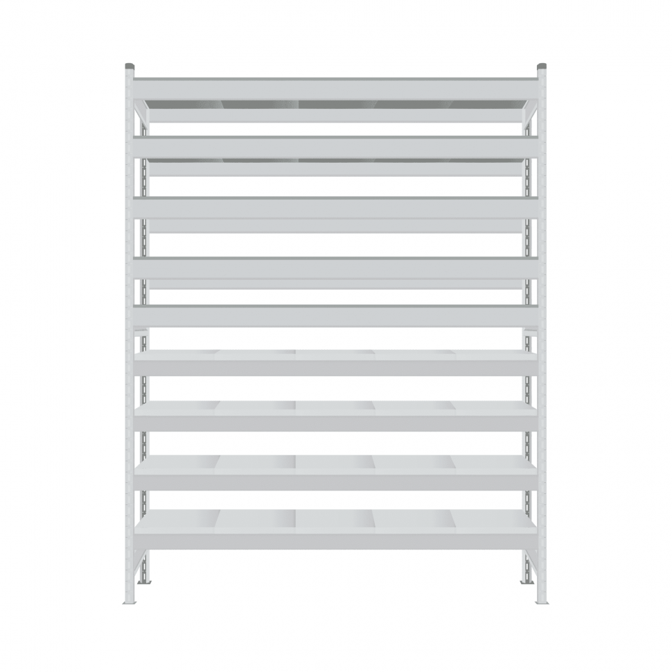 Стеллаж СТ-023 2000х1500х600 с 9 ярусами (рамы и настил - окрас)