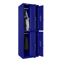 Шкаф металлический четырехсекционный синий