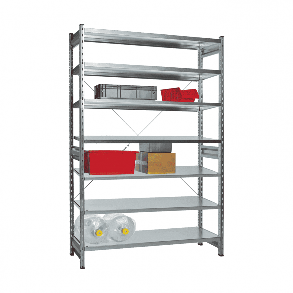 Стеллаж СТ-031 цинк 2067х1300х400 7 полок до 250 кг Стеллаж СТ-031 цинк 2067х1300х400 7 полок до 250 кг