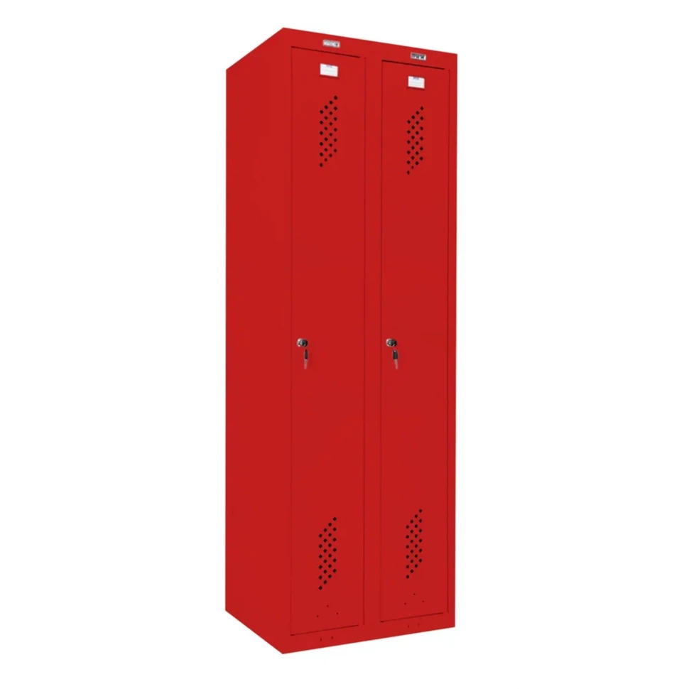 Шкаф металлический для рабочей спецодежды красный