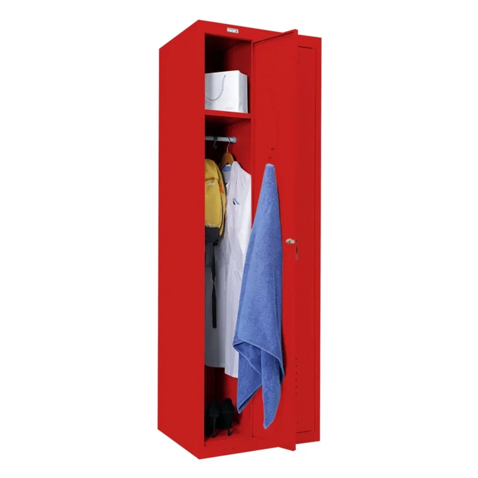 Шкаф металлический для рабочей спецодежды красный