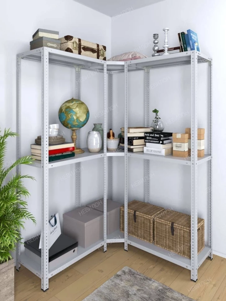 Стеллаж угловой МС 1800х1200х1200/300 мм 3 яруса