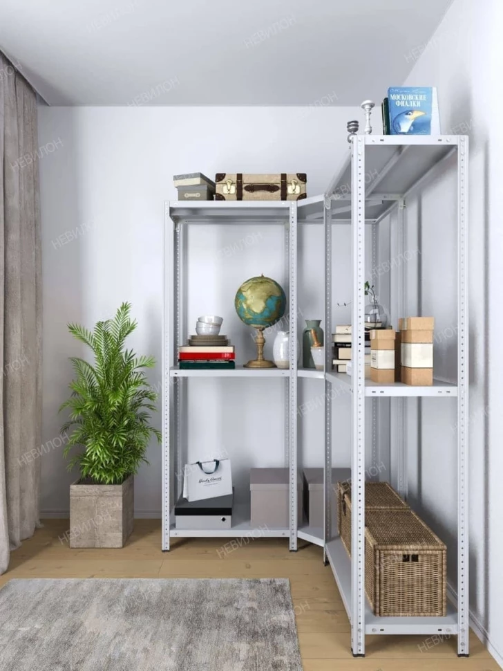 Стеллаж угловой МС 1800х1200х1200/300 мм 3 яруса