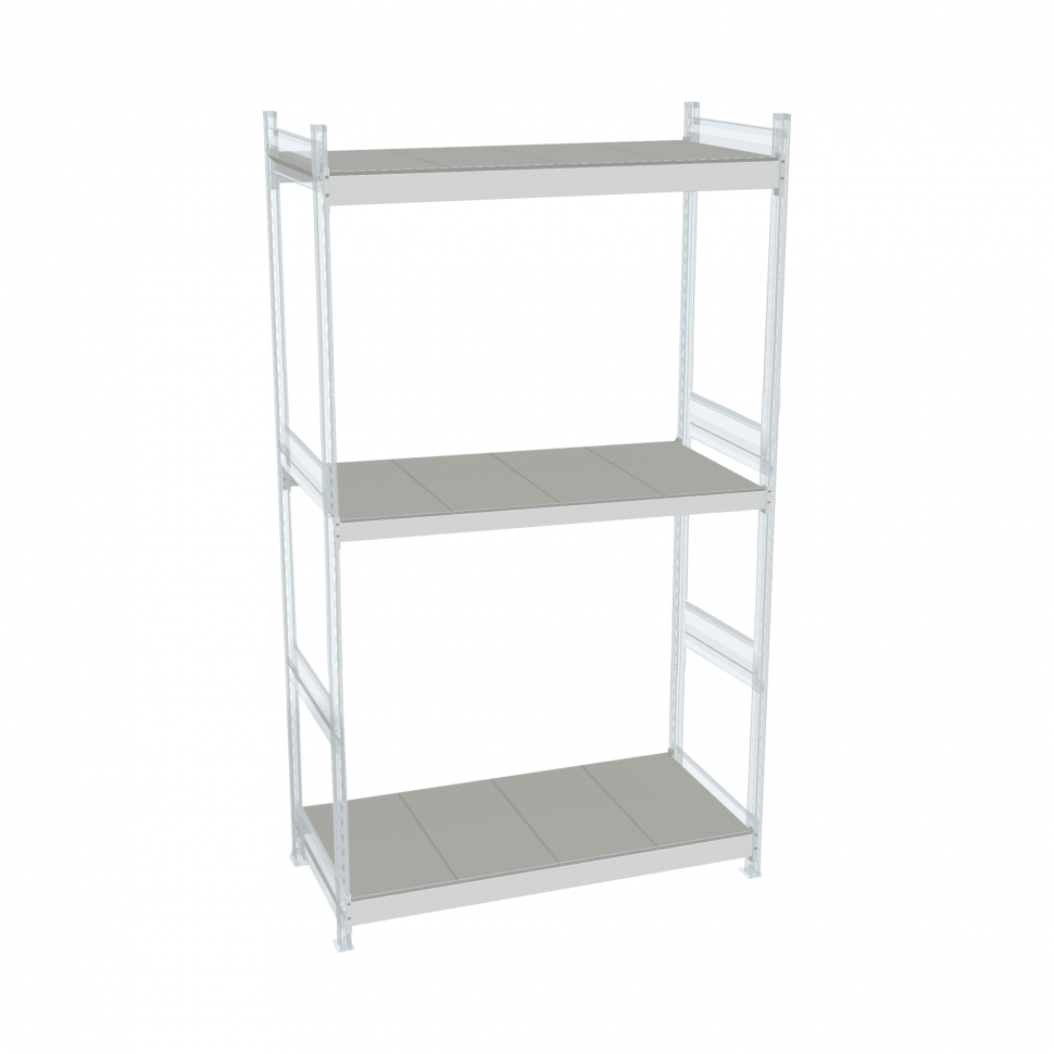 Стеллаж СТ-023 2000х2100х800 с 3 ярусами (рамы и настил - окрас) Стеллаж СТ-023 2000х2100х800 с 3 ярусами (рамы и настил - окрас)