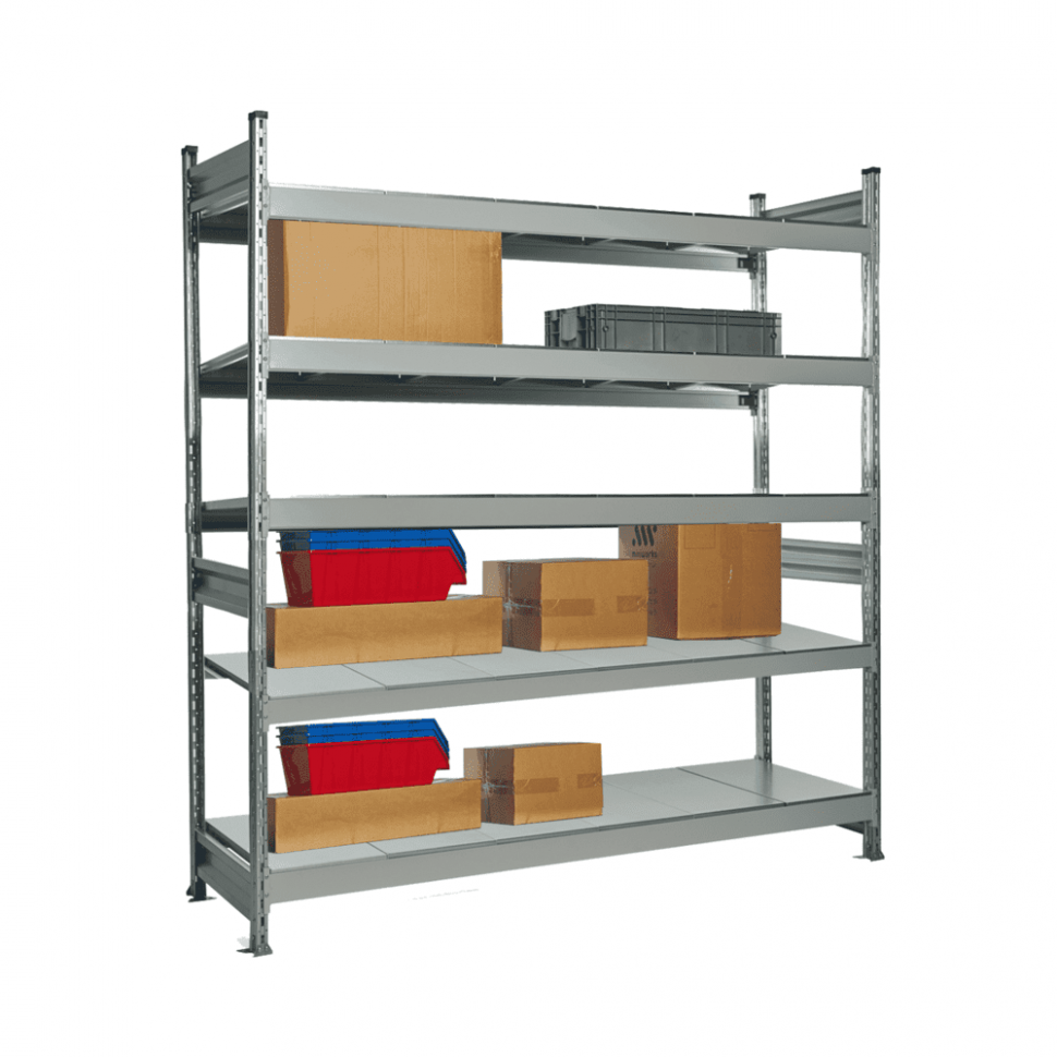 Стеллаж СТ-023 2500х1800х800 с 5 ярусами (рамы и настил - окрас)