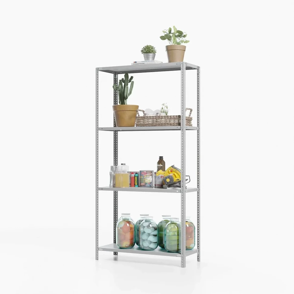 Стеллаж ТС-Лайт 1500х1200х500 с 4 сплошными полками