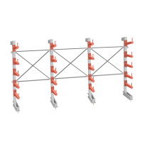 Стеллаж консольный СТ-062 2450х4660х830 5 ярусов +О односторонний