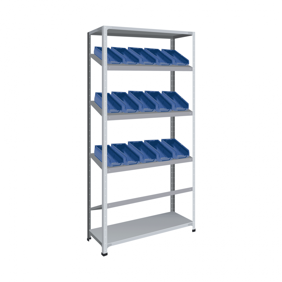 Стеллаж СТ-012 2200х1000х300 с 4 наклонными цинк полками