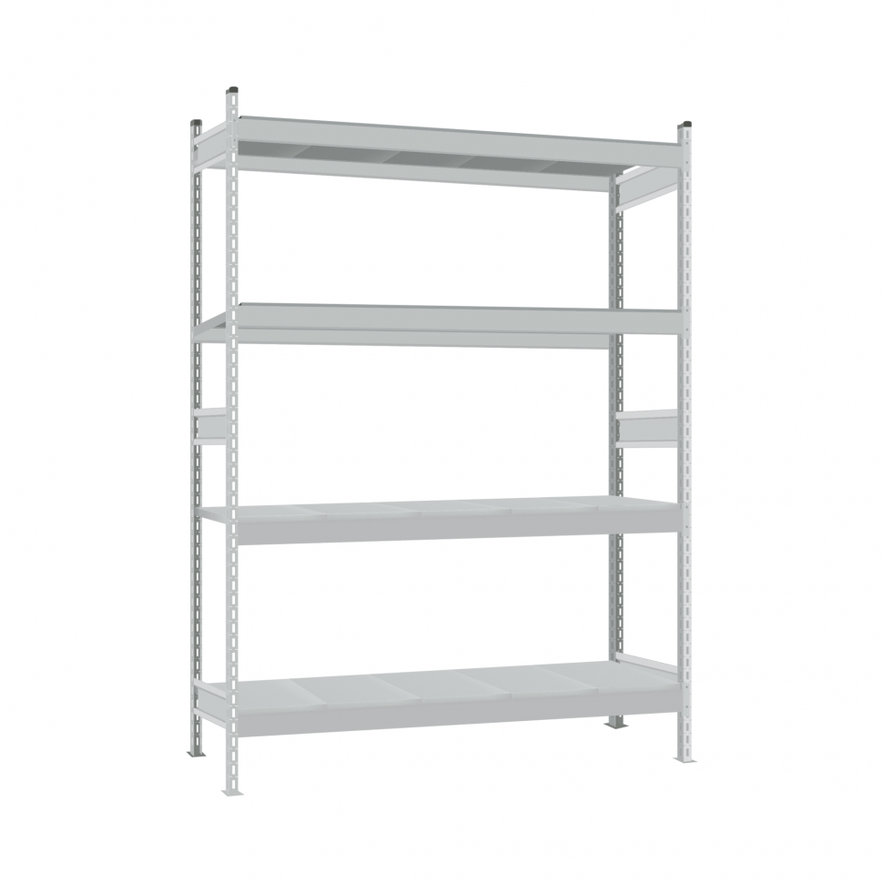 Стеллаж СТ-023 1800х1800х300 с 4 ярусами (рамы и настил - окрас)