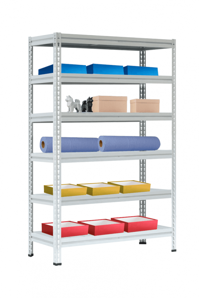 Стеллаж МС-Т 2000х1551х530 мм 6 ярусов настил металл Стеллаж МС-Т 2000х1551х530 мм 6 ярусов настил металл