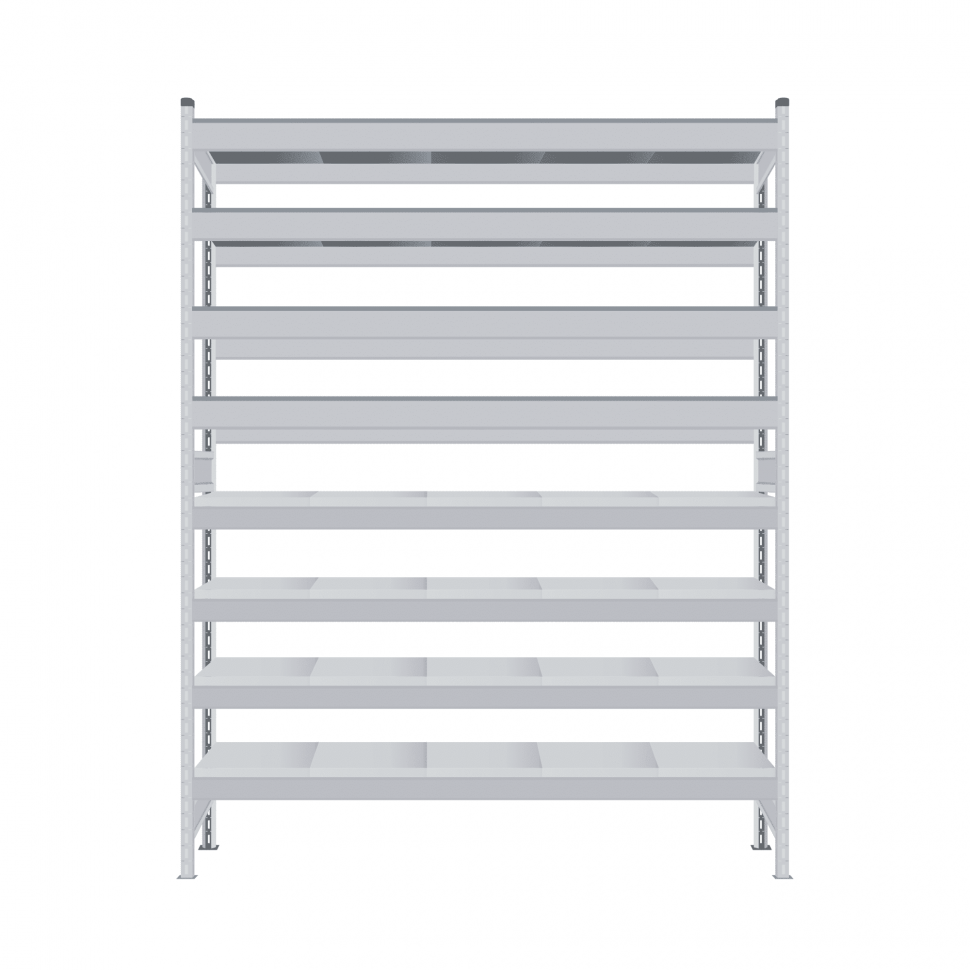 Стеллаж СТ-023 2500х1200х600 с 8 ярусами (рамы и настил - цинк)