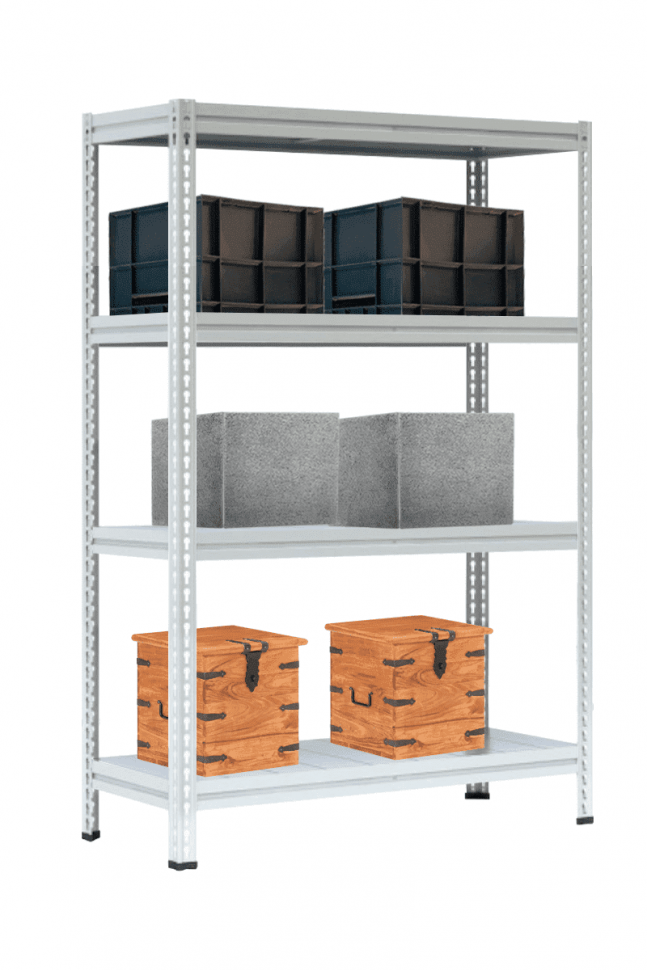 Стеллаж МС-Т 2000х1856х632 мм 4 яруса настил металл Стеллаж МС-Т 2000х1856х632 мм 4 яруса настил металл