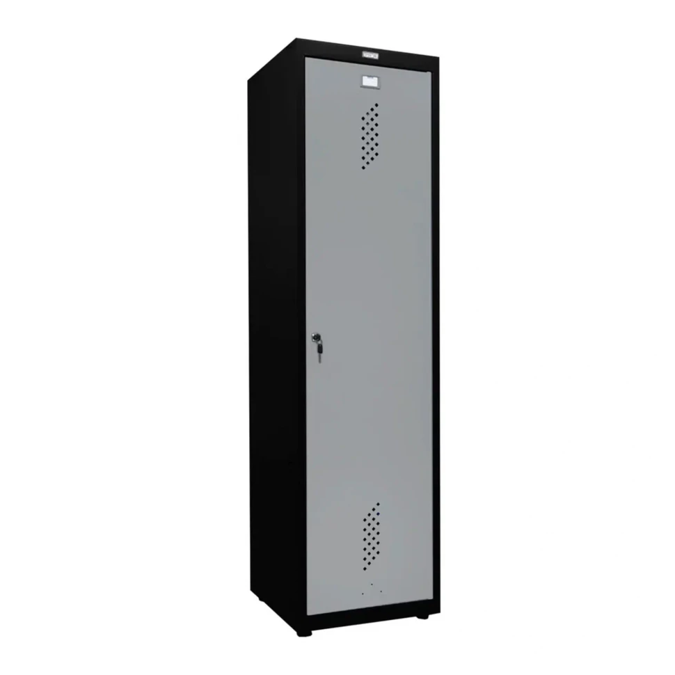 Шкаф металлический для инвентаря черный с сигнальным серым