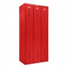 Шкаф металлический трехсекционный красный