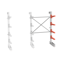 Стеллаж консольный СТ-062 2450х1660х830 4 яруса односторонний, доп. секция