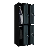 Шкаф металлический четырехдверный с графитом