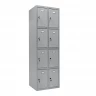 Шкаф металлический с дверцами и замком сигнальный серый