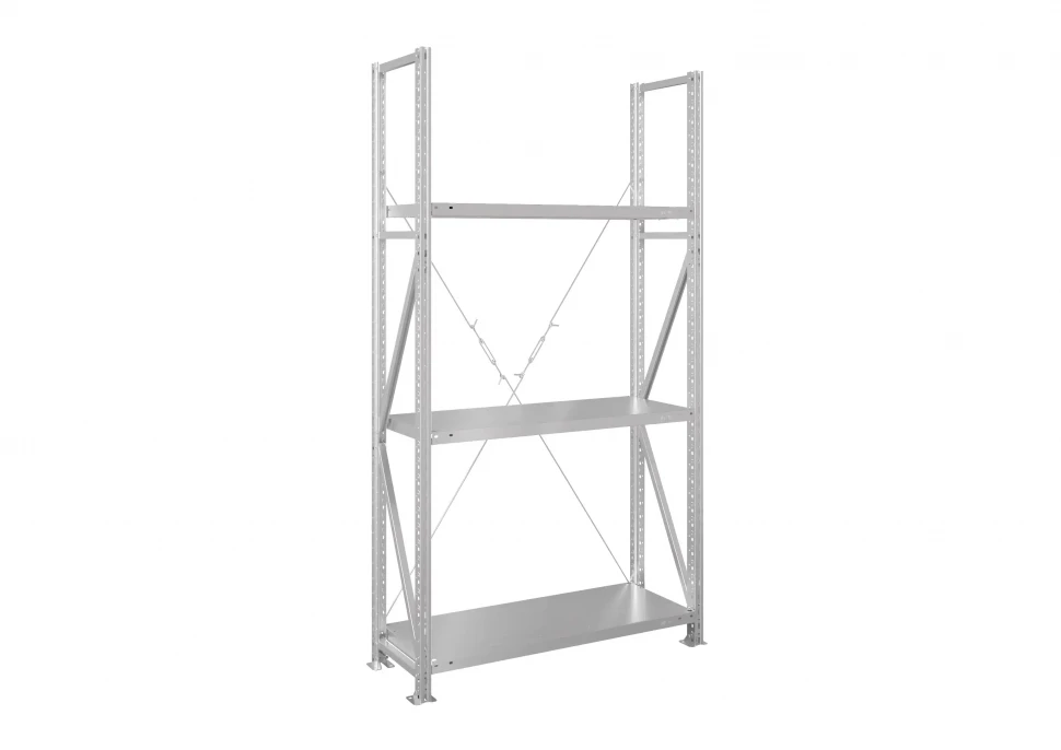 Стеллаж металлический MS U 2500х1200х900 3 полки сплошные до 280 кг