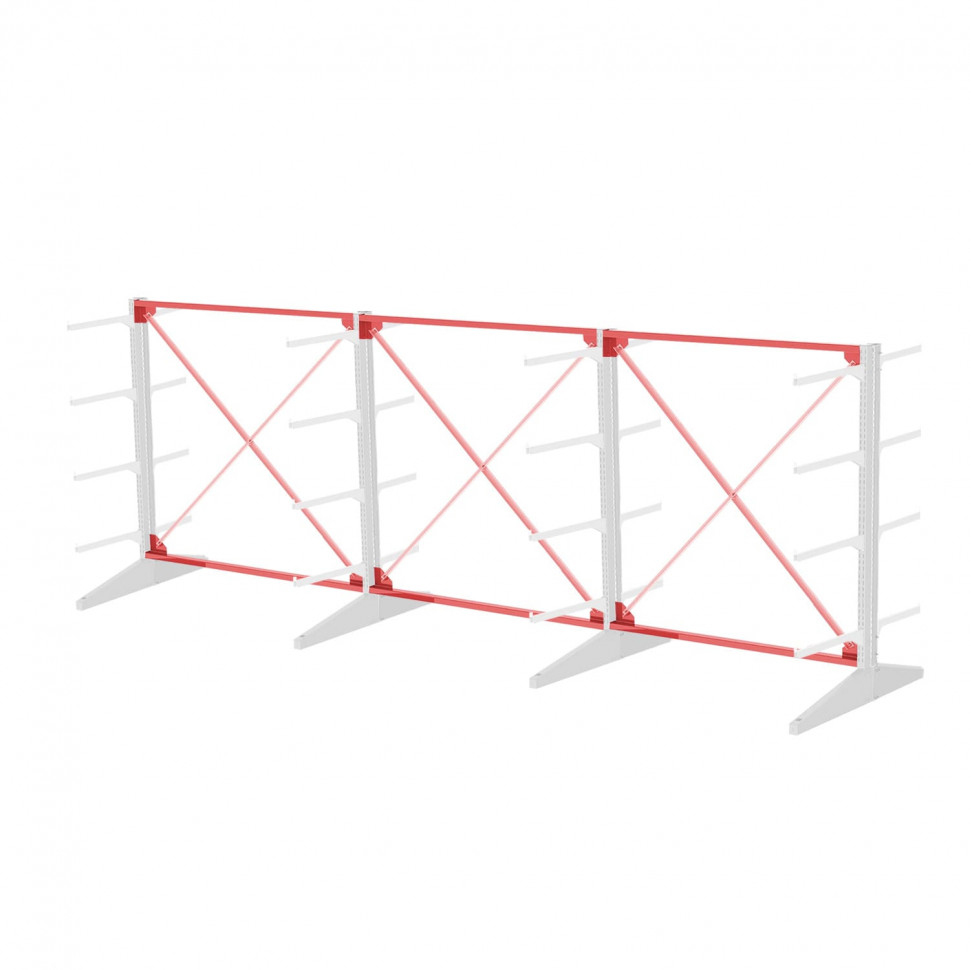 Стеллаж консольный двухсторонний Sortex 1920х4808х1280 4 яруса Стеллаж консольный двухсторонний Sortex 1920х4808х1280 4 яруса