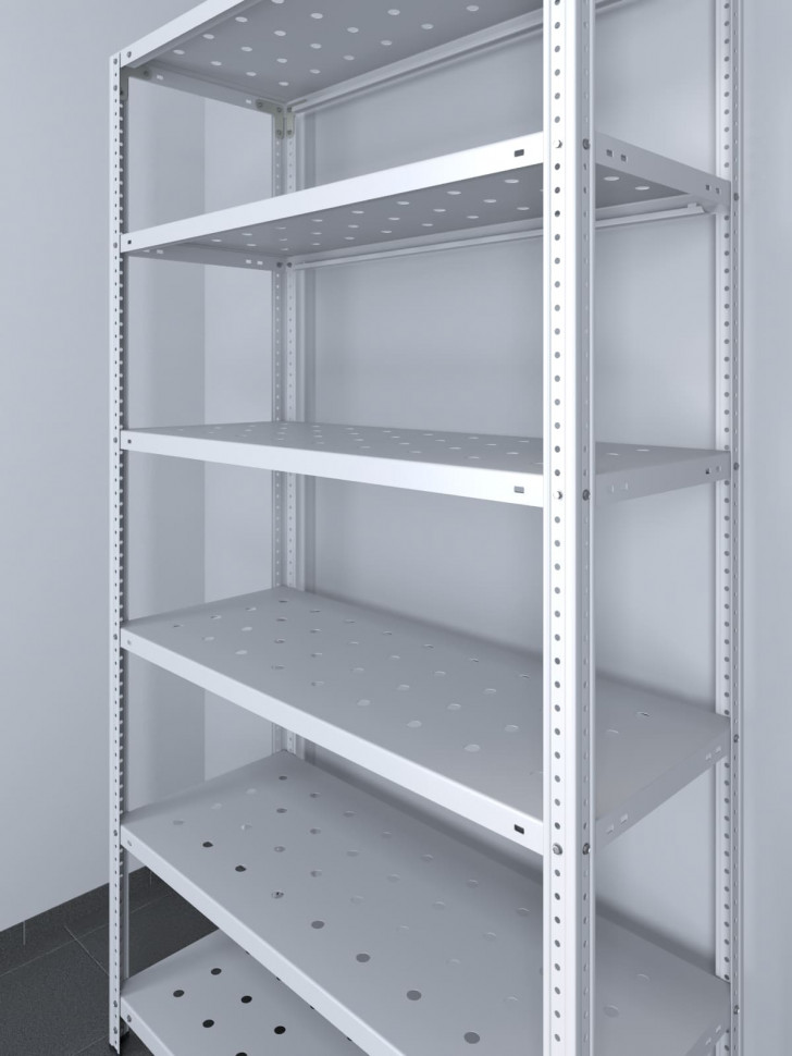 Стеллаж ТС Лайт 1800х700х600 с 6 перфорированными полками