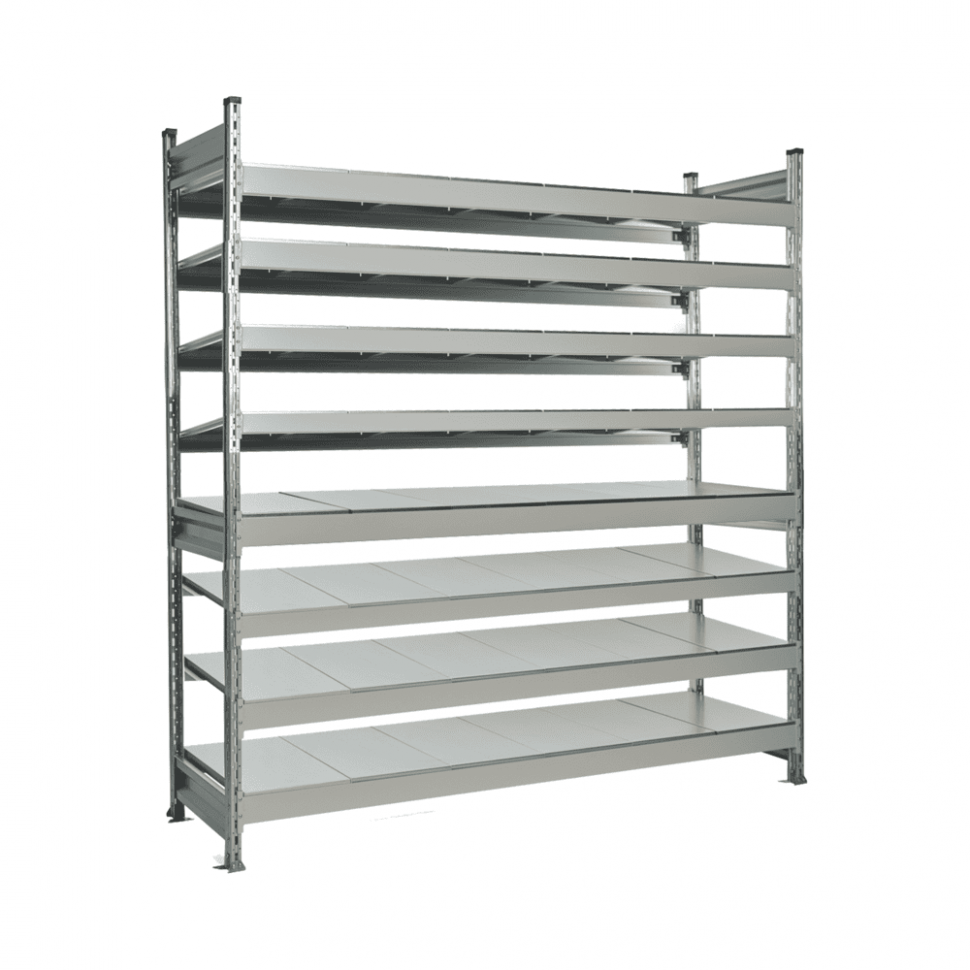 Стеллаж СТ-023 2000х2100х600 с 8 ярусами (рамы и настил - окрас)