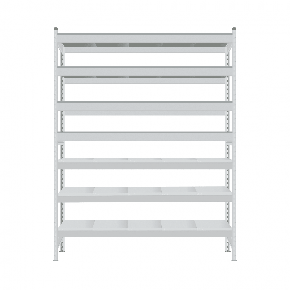 Стеллаж СТ-023 2700х1200х600 с 7 ярусами (рамы и настил - окрас) Стеллаж СТ-023 2700х1200х600 с 7 ярусами (рамы и настил - окрас)