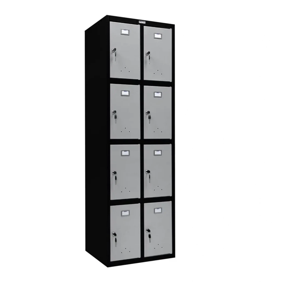 Шкаф металлический для личных вещей черный с сигнальным серым
