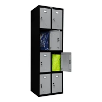 Шкаф металлический для личных вещей черный с сигнальным серым