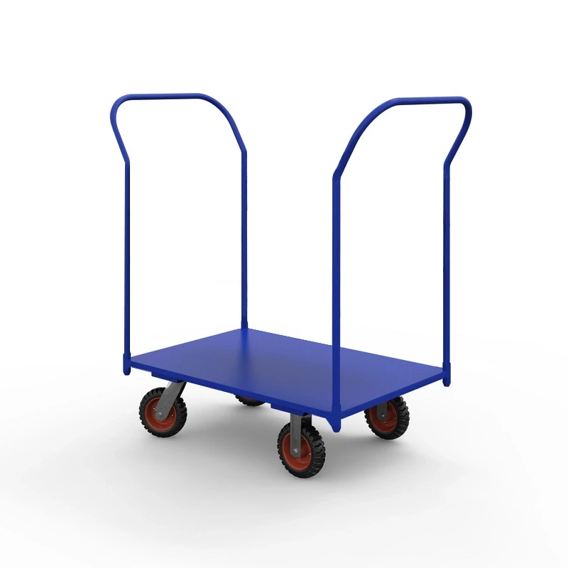 Тележка платформенная с двумя ручками ТЯ 2 основание (900x600 мм, колеса черная резина 160 мм) Тележка платформенная с двумя ручками ТЯ 2 основание (900x600 мм, колеса черная резина 160 мм)