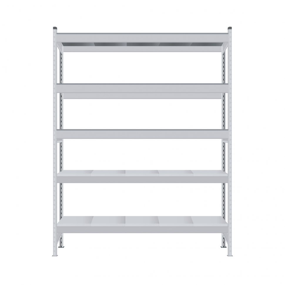 Стеллаж СТ-023 2500х2100х600 с 5 ярусами (рамы и настил - цинк)