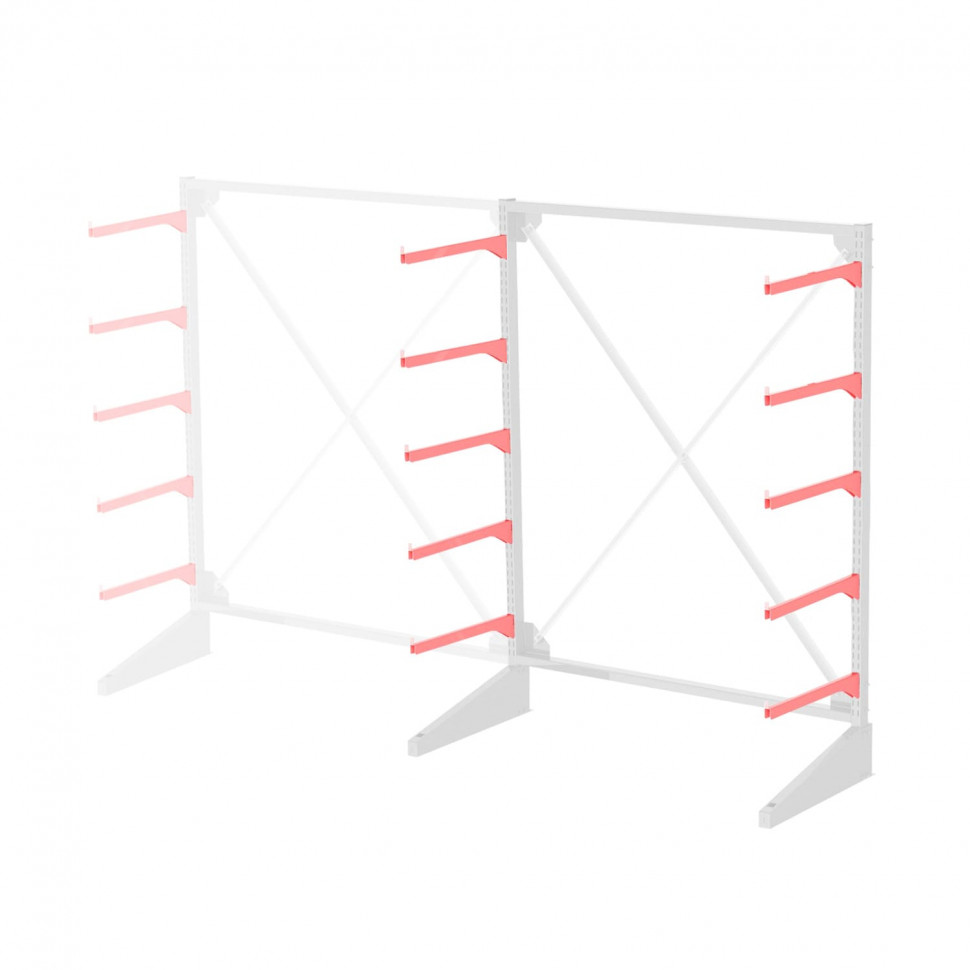 Стеллаж консольный односторонний Sortex 1920х1587х720 5 яруса ДС Стеллаж консольный односторонний Sortex 1920х1587х720 5 яруса ДС