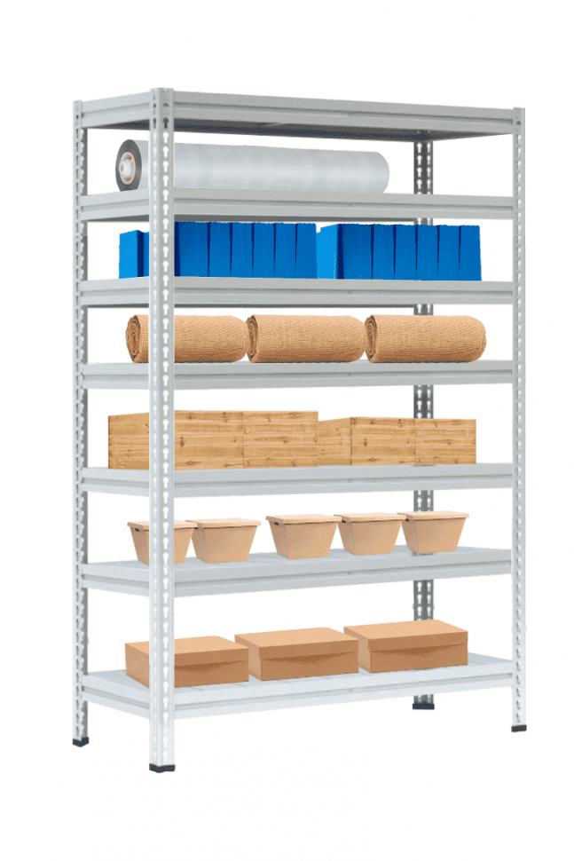 Стеллаж МС-Т 2500х1551х632 мм 7 ярусов настил металл Стеллаж МС-Т 2500х1551х632 мм 7 ярусов настил металл