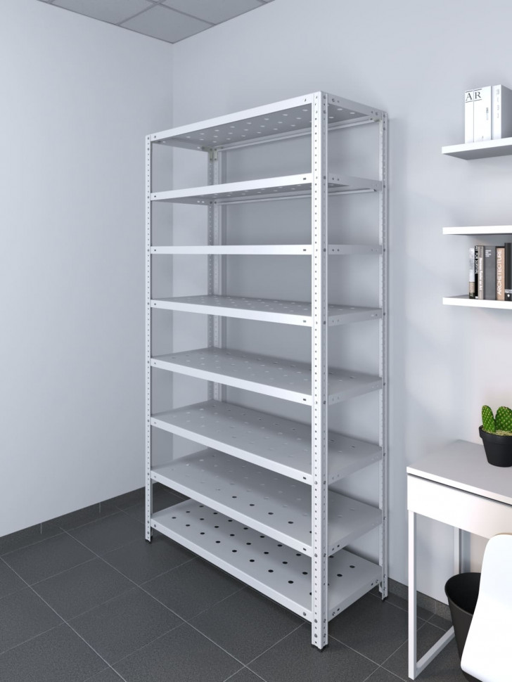 Стеллаж ТС Лайт 2000х1200х500 с 8 перфорированными полками