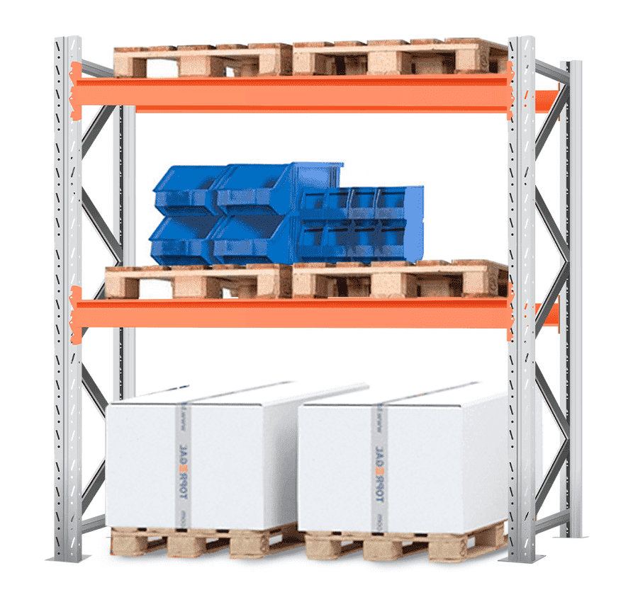 Стеллаж паллетный Лайт 2500х1800х1100 2 яруса (Р70.1.5Б120.1.5)