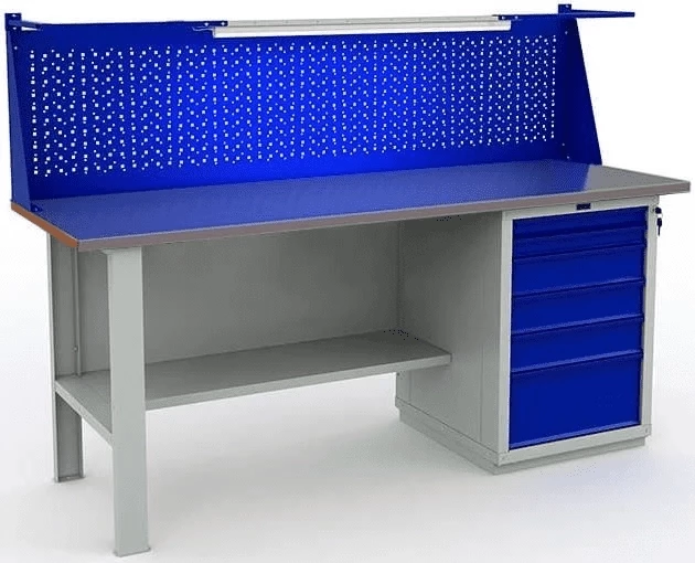 Верстак металлический для дачи с освещением W200.F2/WS6.011.W