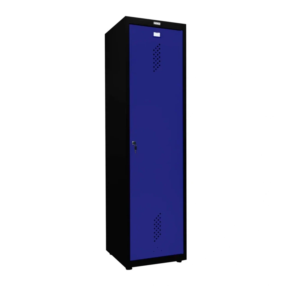 Шкаф металлический для инвентаря черный с синим