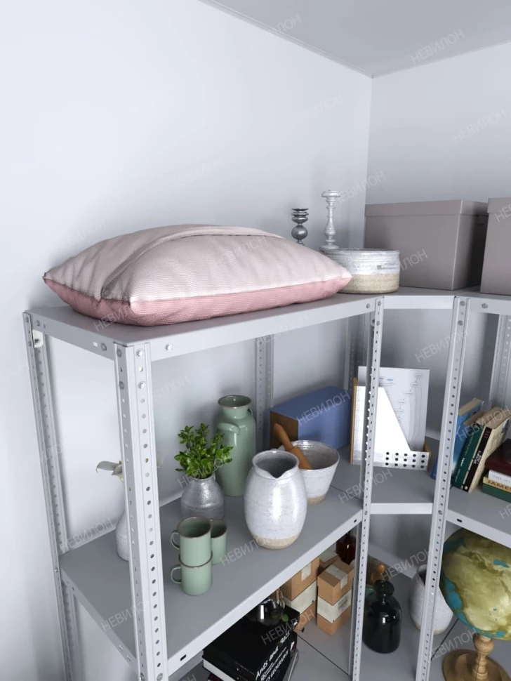 Стеллаж угловой МС 1500х1200х1200/300 мм 4 яруса