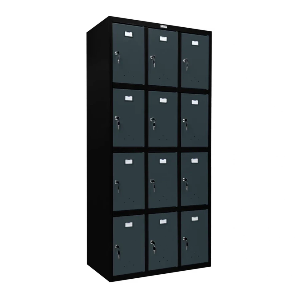 Шкаф металлический для сумок черный с графитом