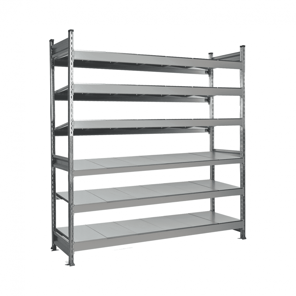 Стеллаж СТ-023 2200х1500х600 с 6 ярусами (рамы и настил - цинк)