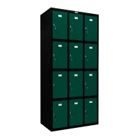 Шкаф металлический для сумок черный с темно-зеленым