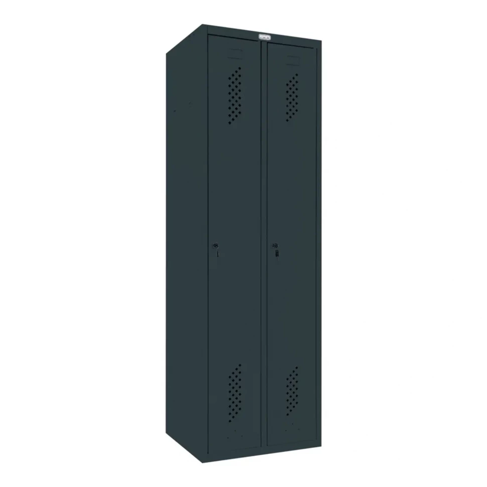 Шкаф металлический двухсекционный графит