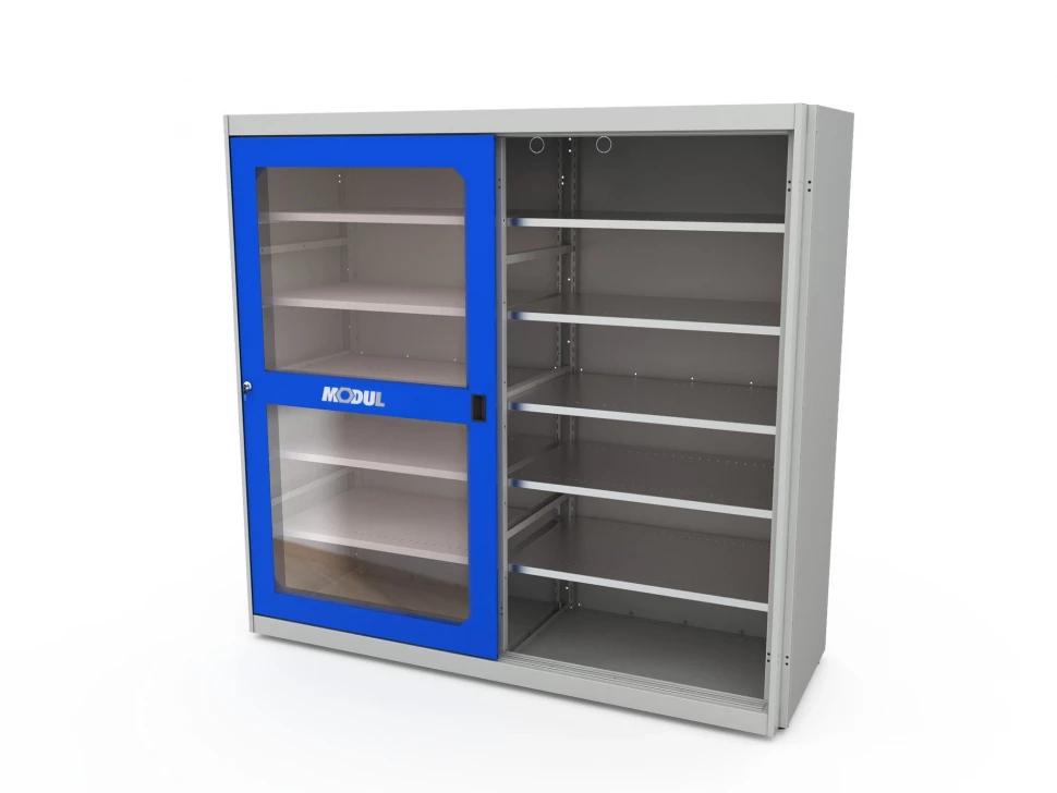 Шкаф для инструментов MODUL XXL 01 с раздвижными дверями со смотровыми окнами