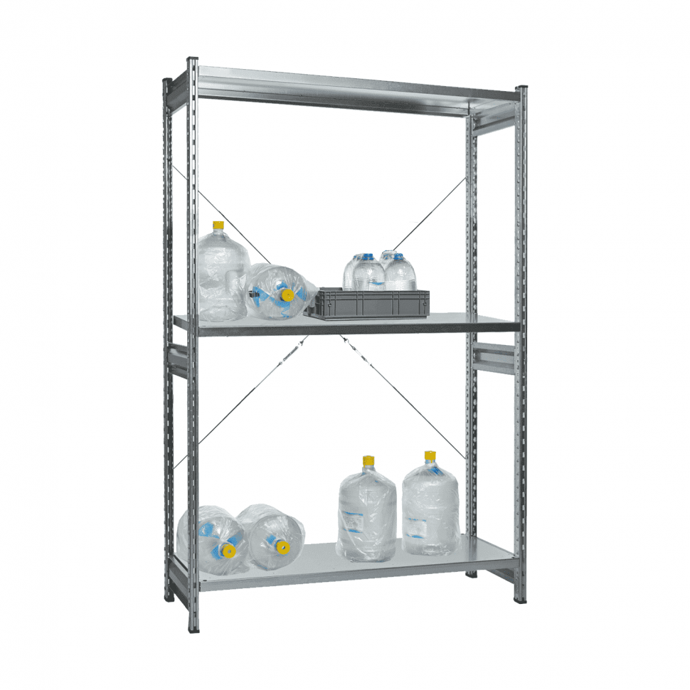 Стеллаж СТ-031 цинк 1855х1300х300 3 полки до 200 кг