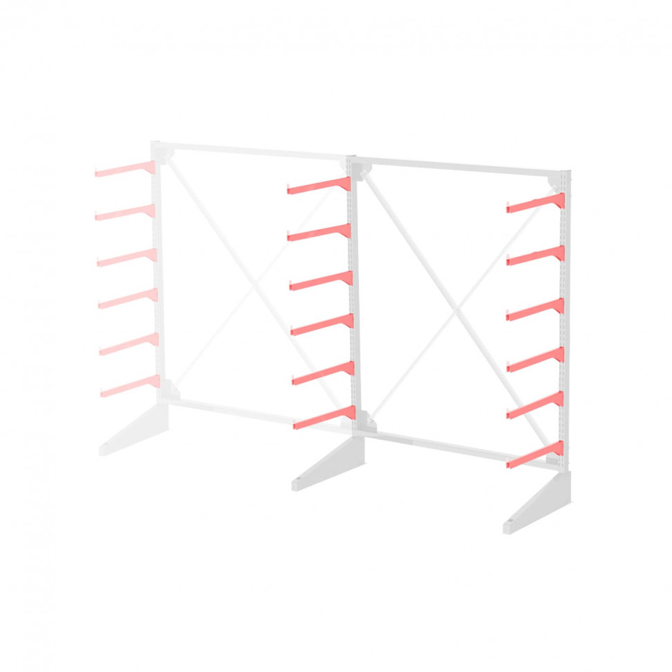 Стеллаж консольный односторонний Sortex 1920х1587х720 6 яруса ДС Стеллаж консольный односторонний Sortex 1920х1587х720 6 яруса ДС