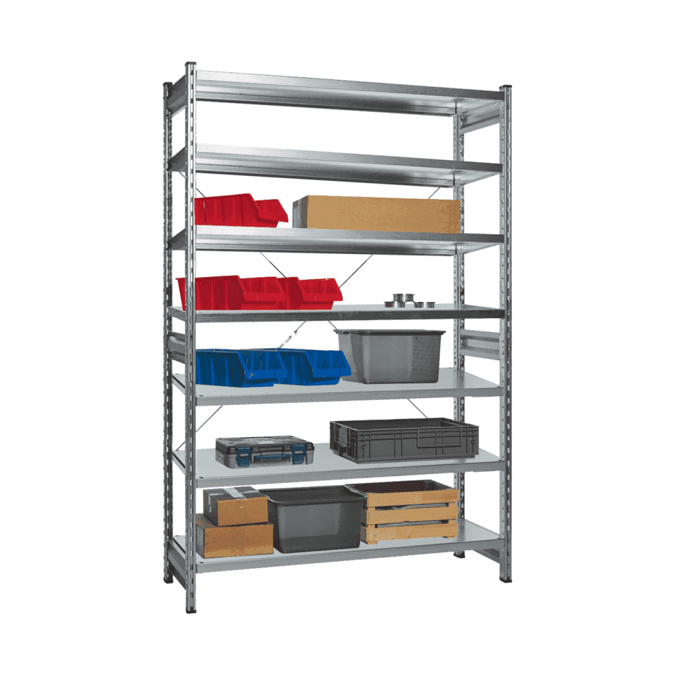 Стеллаж СТ-031 цинк 1855х1000х600 7 полок до 300 кг Стеллаж СТ-031 цинк 1855х1000х600 7 полок до 300 кг