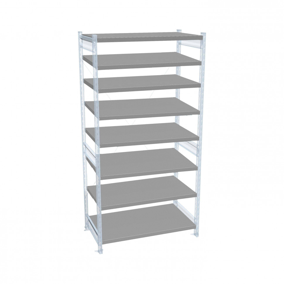 Стеллаж СТ-031 цинк 1855х1300х800 8 полок до 200 кг